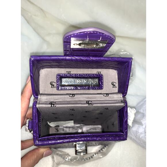 NWT Snob Essentials Audrey Jewel Box Purple Crossbody Secure Clasp Closure - Picture 7 of 10